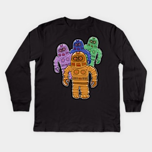 Four Robots Kids Long Sleeve T-Shirt